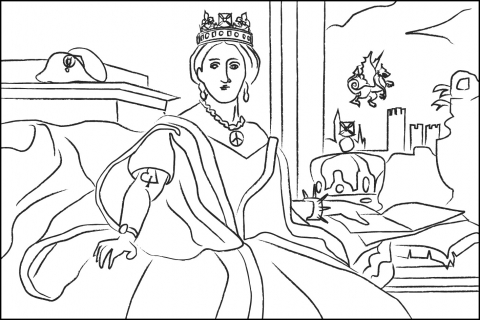 La reine Victoria lors de son couronnement d'après Franz Xaver Winterhalter via Wikimedia Commons par N. Lebra