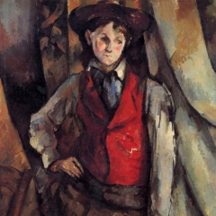 Le garçon au gilet rouge par Paul Cézanne via Wikimedia Commons