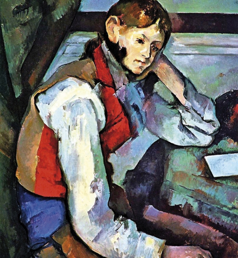 Jeune garçon au gilet rouge de Paul Cézanne via Wikimedia Commons